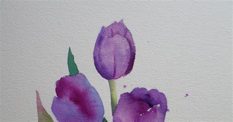 Nels Everyday Painting Purple Tulips Watercolor