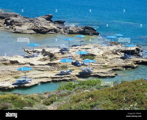 General View Of Tassos Beach In Rhodes Greece Stock Photo Alamy