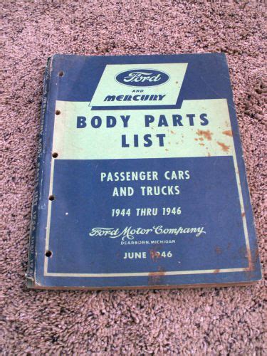 Buy Ford Mercury Body Parts List Cars Trucks Original In