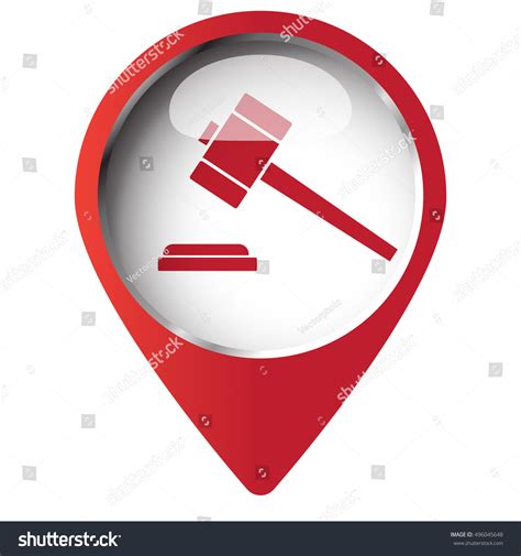 Map Pin Symbol Law Gavel Icon Stock Vector Royalty Free 496045648