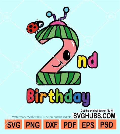 2nd Birthday Cocomelon Svg Cocomelon Birthday Svg Kids Birthday Svg