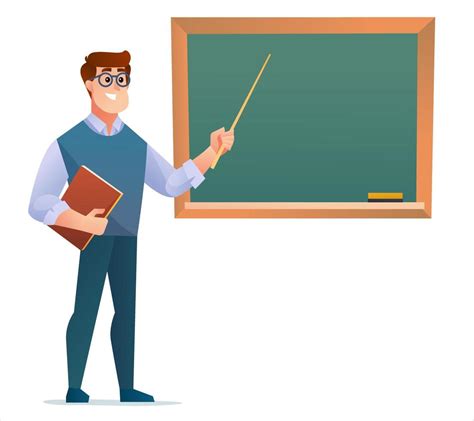 Teacher Standing In Front Of Blackboard Illustration 6461718 Vector Art
