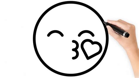 Como Dibujar Al Emoji De Beso Con Corazón Paso A Paso