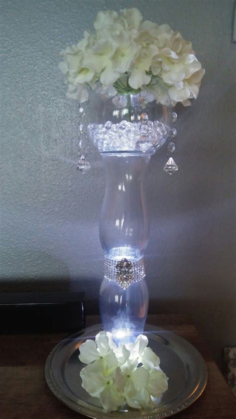 Diy Crystal Centerpiece With 3 Dollar Tree Vases Dollar Tree Centerpieces Diy Crystals Diy
