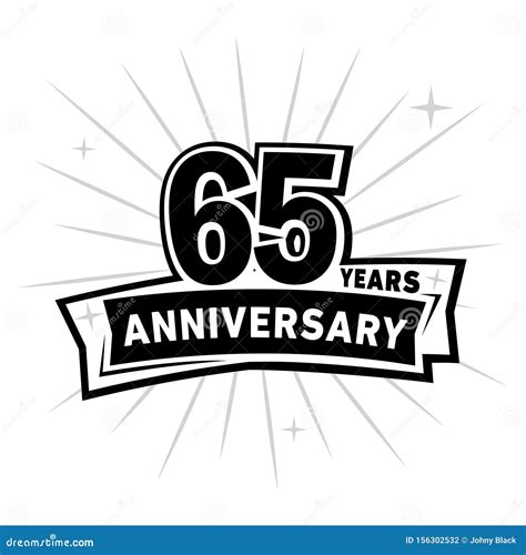 65 Years Celebrating Anniversary Design Template 65th Anniversary Logo