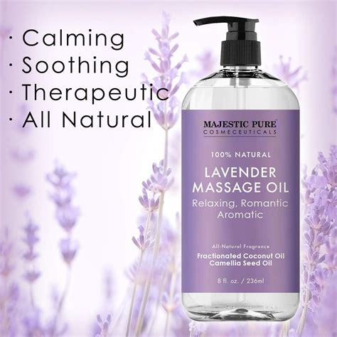 Majestic Pure Lavender Massage Oil For Men And Women Great For Calming Soothing And To Relax