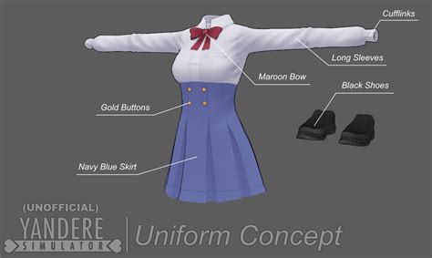 Unofficial Yandere Simulator Female Uniform Concept Ryanderesimulator