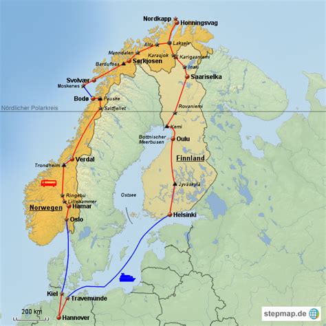 Stepmap Norwegen Finnland Landkarte Für Europa