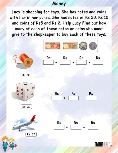 Currency Grade 2 Math Worksheets