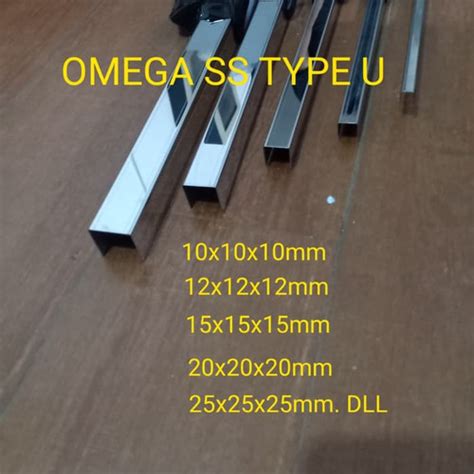 Jual U Hairline 10x10x10mmx305cm T08mm Omega Lis U Stainless Steel