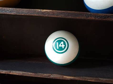 Vintage Pool Billiard Number 14 Ball Collectible Old Game Room Etsy