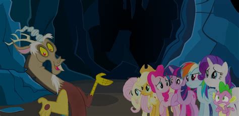 Mlp Fanart Mane Six Spike And Discord In A Dark Cave Discord My