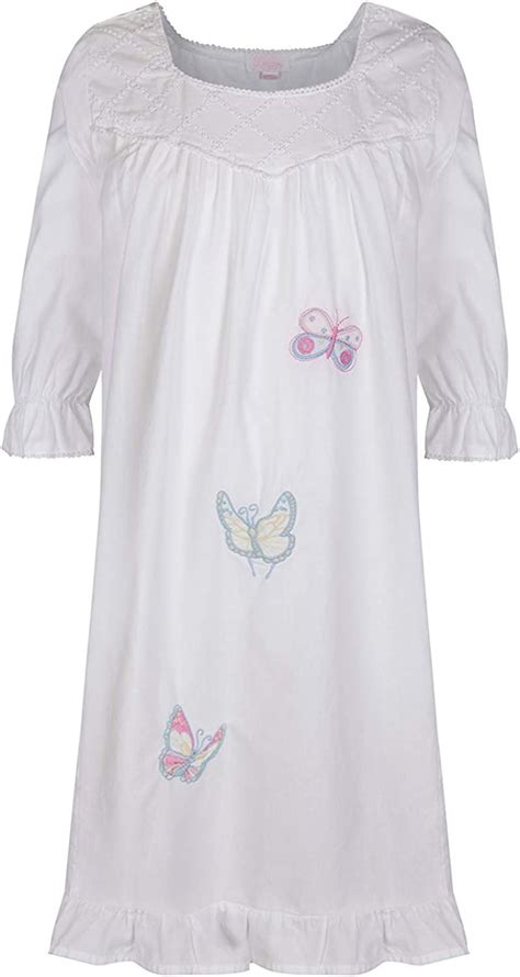 Girls Nightdress 100 Cotton Butterfly Nightie Lucy Uk Clothing