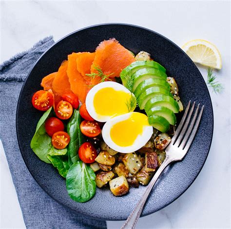 Soft Boiled Egg And Smoked Salmon Breakfast Bowl