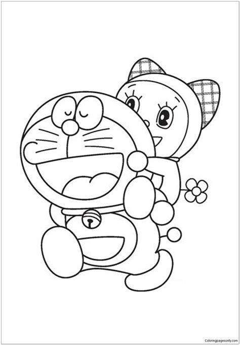 Doraemon And Dorami Coloring Page Free Printable Coloring Pages