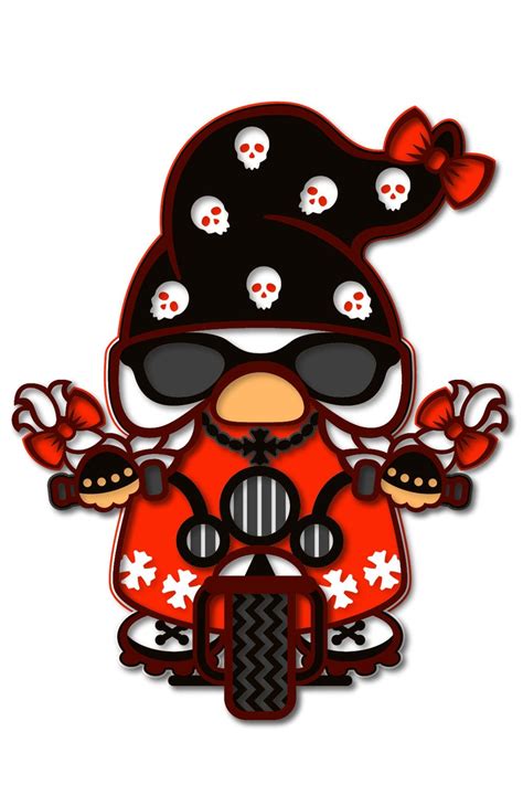 A Couple Of Layered Gnomes Biker Svg For Cricut Etsy