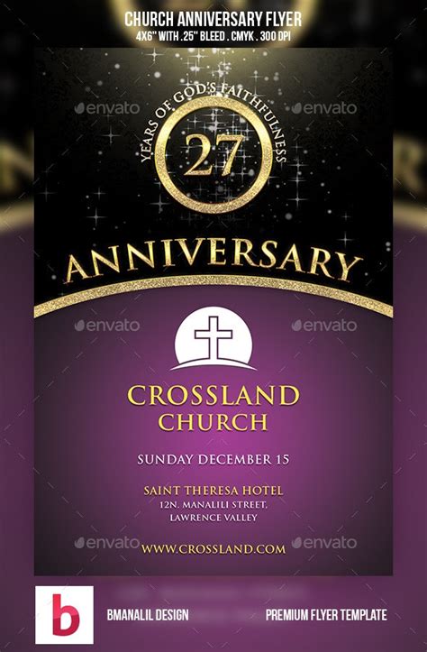 Church Anniversary Flyer Print Templates Graphicriver