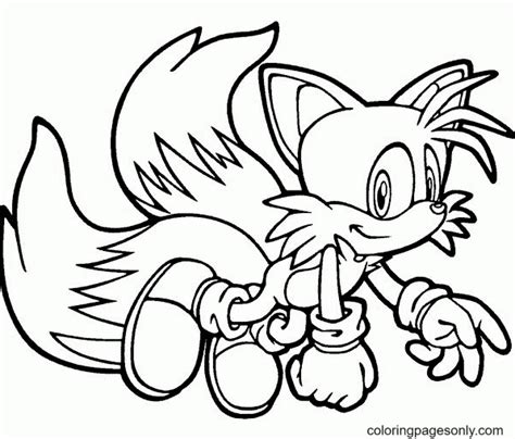 Tails Flying Sonic Coloring Pages Free Printable Templates