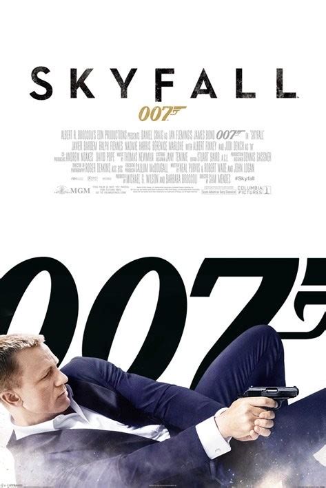 Poster James Bond 007 Skyfall One Sheet White Wall Art Ts