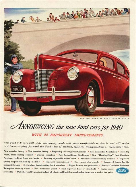 Ford 1940 Car Advertising Vintage Cars 1940 Ford