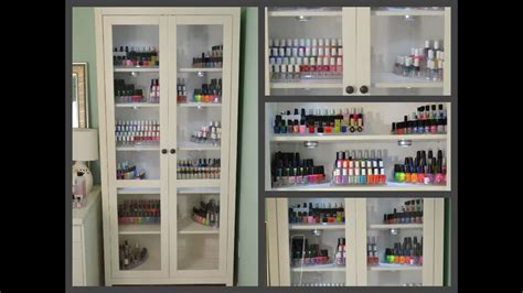 A gorgeous white display cabinet designed to prominently showcase your custom polish and gel colors made with the dreamau machine. Nails 101: My Nail Polish Storage - YouTube