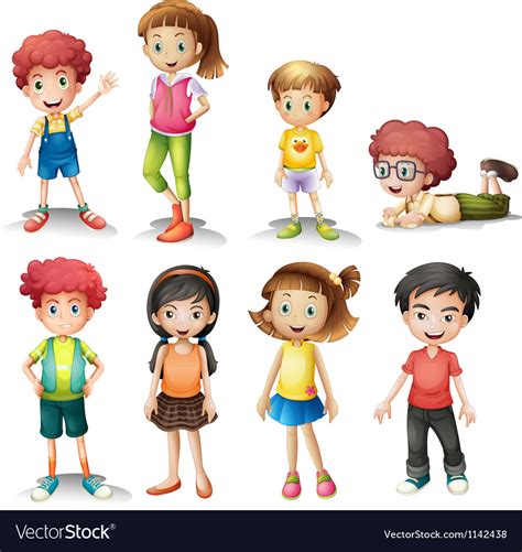 Group Of Kids Royalty Free Vector Image Vectorstock