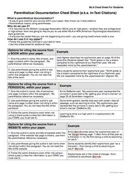 Mla Practice Worksheet Pdf - worksheet