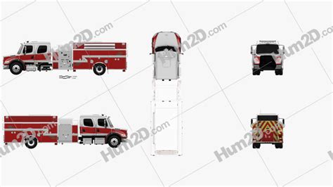 Freightliner M2 106 Crew Cab Fire Truck 2017 Blueprint In Png