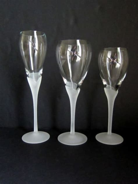 Vintage Mikasa Crystal Stemware Eight Fluted Champagne Glasses Etsy