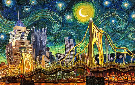 Starry Night In Pittsburgh Painting By Frank Harris