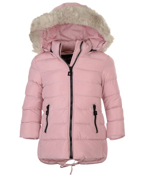 Girls Long Down Quilted Winter Jacket Kids Detach Hood Zip Parka Coat 3