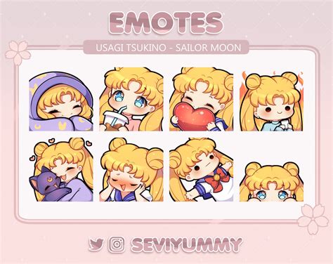 Usagi Emotes Sailor Moon Twitch Discordia Etsy Espa A