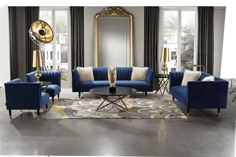 Royal Blue Elegant Sofas Blue Living Room Decor Blue Furniture