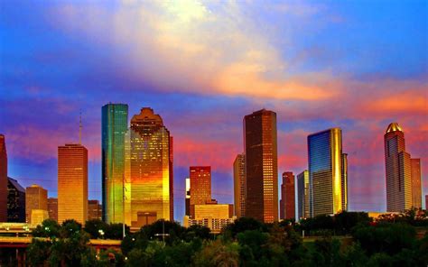 Houston Skyline Desktop Wallpaper Wallpapersafari