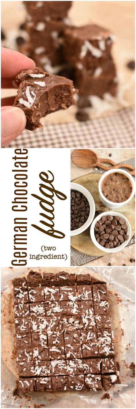 Ensure that all the refrigerated ingredients are at room temperature so that you can easily mix the ingredients. 2 Ingredient German Chocolate Fudge - Little Dairy On the ...