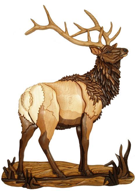 Intarsia Elk By Kathy Wise Decorațiuni Pentru Casă Sculpturi și