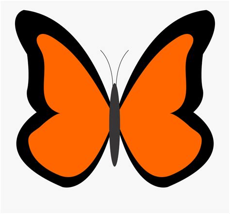 Orange Clipart Simple Butterfly Clip Art Transparent