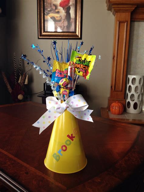 Maybe you would like to learn more about one of these? Megaphone Candy Bouquet | Cheerleading gifts, Cheer party ...