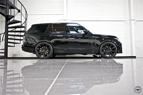 Gloss Black Black Range Rover Rocking A Set Of Forged Vossen Wheels