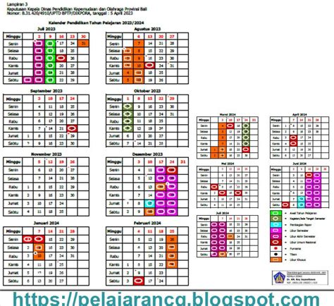 Kalender Pendidikan Tahun Pelajaran 20232024 Provinsi Bali Kurikulum