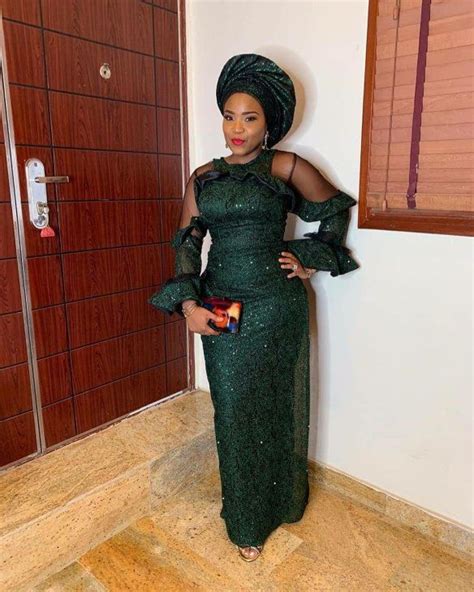 2019 Wedding Color Emerald Green Nigerian Lace Styles African Fashion African Lace Dresses