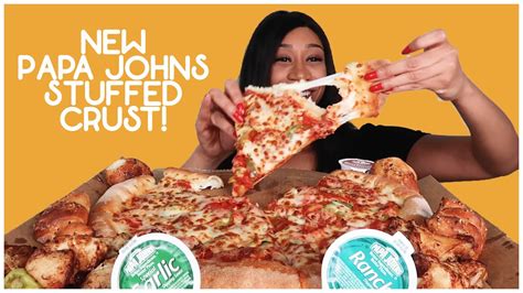First Time Trying Papa Johns New Epic Stuffed Crust Pizza Youtube