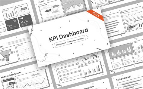 Kpi Dashboard Doodle Powerpoint Template Kpi Dashboard Powerpoint