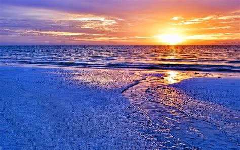 Hd Wallpaper Beach Ocean Sunset Wallpaper Flare