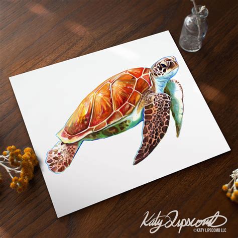 Sea Turtle II Print Katy Lipscomb LLC Online Store Powered By