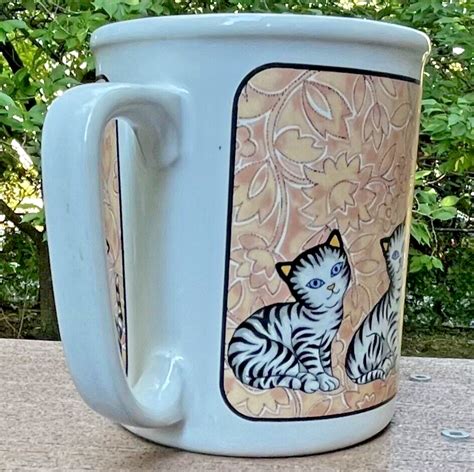Ceramic Animal Black White Tuxedo Cat Coffee Mug Cat Coffee Floral Mug