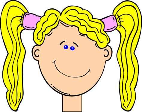 Happy Blonde Girl With Pig Tails Clip Art At Vector Clip