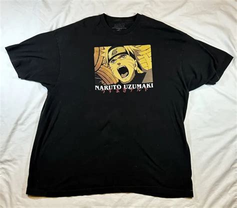 Naruto Shippuden Collection Naruto Uzumaki Scream Black T Shirt Size