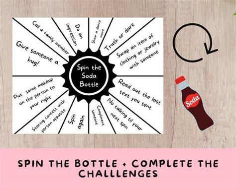 Printable Spin The Soda Bottle Game For Tweens And Etsy Tween Birthday Party Sleepover
