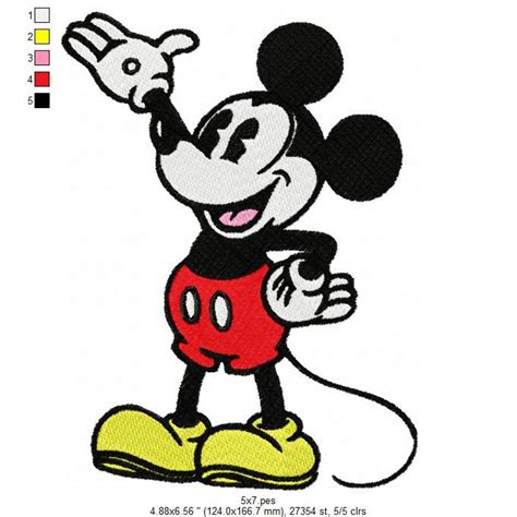 Vintage Mickey Mouse Embroidery Design